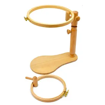 

Wood Embroidery Hoop Stand Cross Stitch Needlework Ring Frame Sewing Adjustable with 360 of rotation