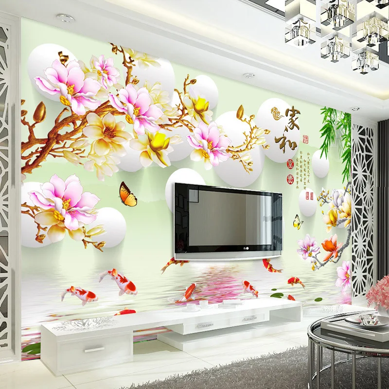 

TV Background Wallpaper Mural Bedroom Living Room Wallpaper Seamless Non-woven Wallpaper 12D Stereo Bump Mural