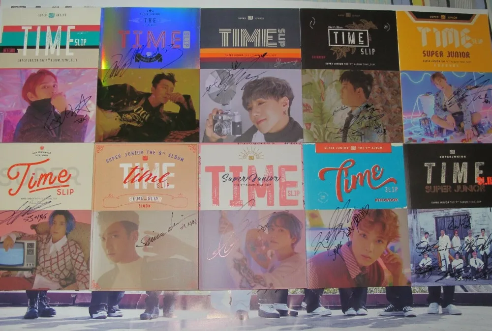 Супер Junior SJ с автографом 9th альбом Time Slip(10 обложек) K-POP 102019
