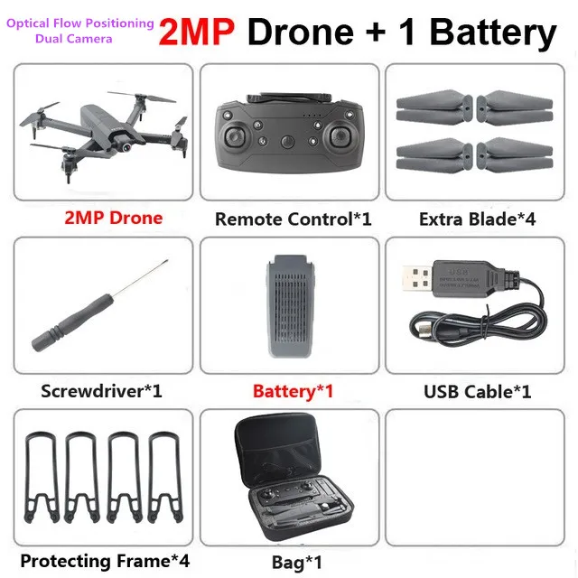 Новейший Дрон 4k широкоугольный HD Двойная камера 1080P WiFi FPV Дрон оптическое позиционирование потока поддерживающий высоту Квадрокоптер Радиоуправляемый вертолет - Цвет: 720P Drone 1Battery