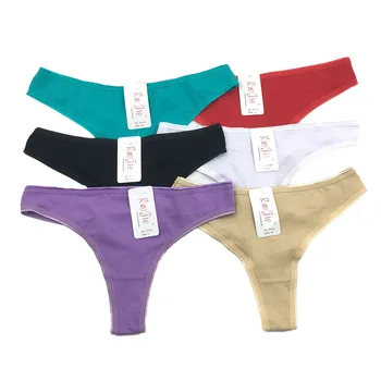 

Cotton invisible seamless solid color low waist thong fashion breathable high stretch non-fading underwear women factory direct