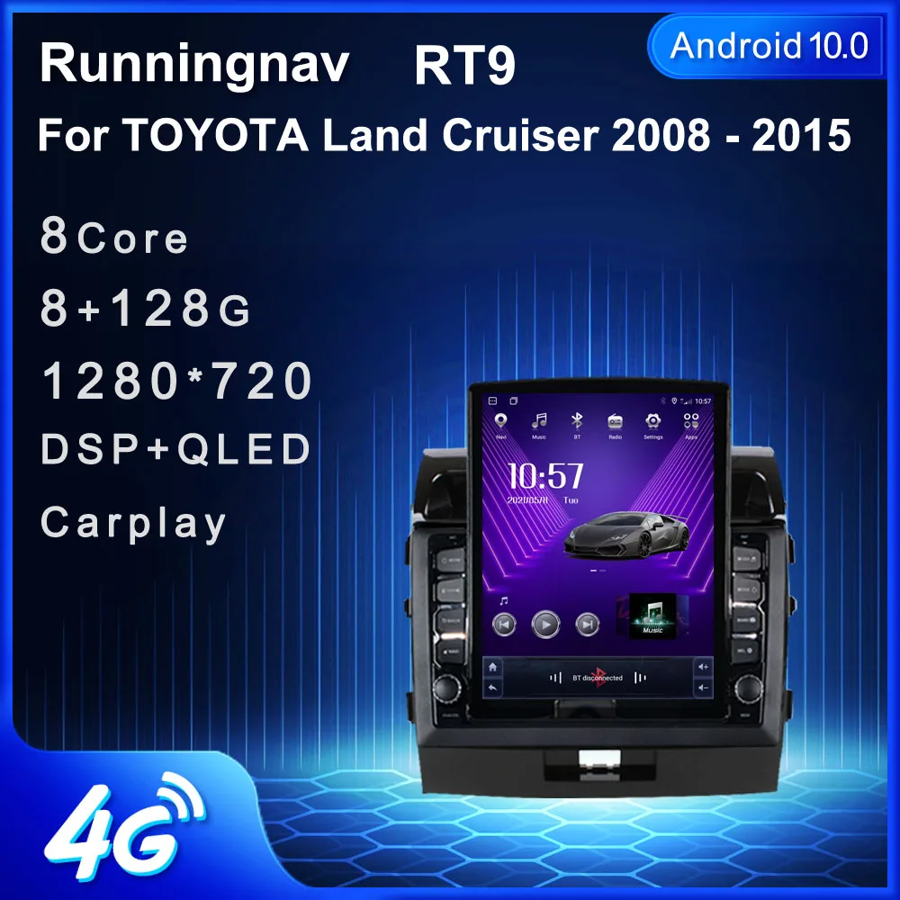 Runningnav для TOYOTA Land Cruiser 2008 2009 2010 2011-2015 автомобильное радио Tesla Android мультимедийный