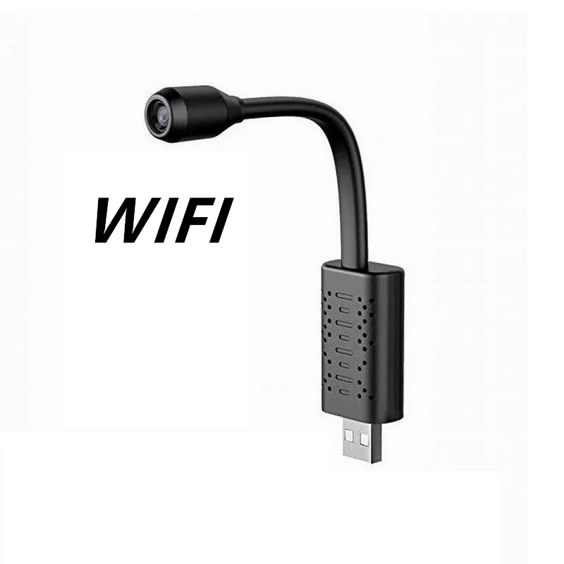 With WiFi U21 HD Smart Mini Wifi USB камера в режиме реального времени, ip-камера наблюдения, AI, циклическая запись, мини-камера с поддержкой 128G - Цвет: With WiFi