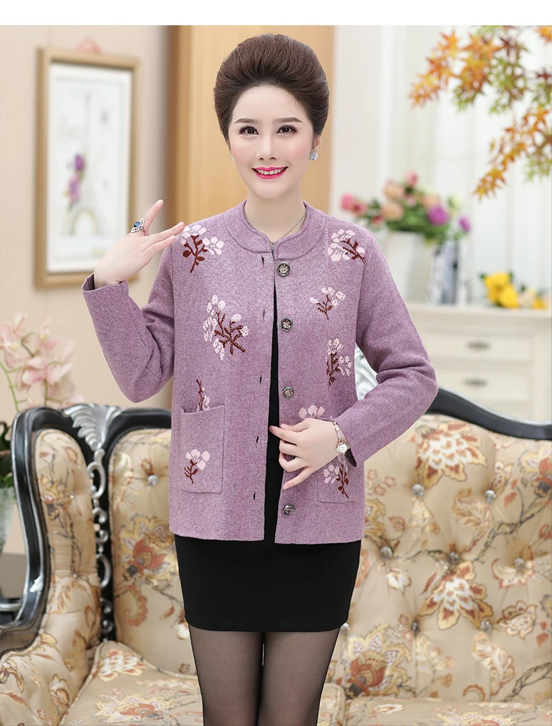 ASLTW Geometric Cardigan Sweater Coat New Autumn Winter Single-breasted Cardigan Women Plus Size Outwear Casual Sweater Coat