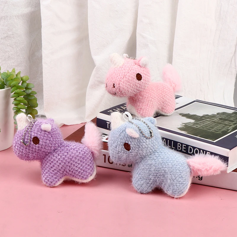 

Lovely 10CM Furry Unicorn Doll Pendant Christmas Plush Toy Keychain Couples Gift Birthday Christmas Gift