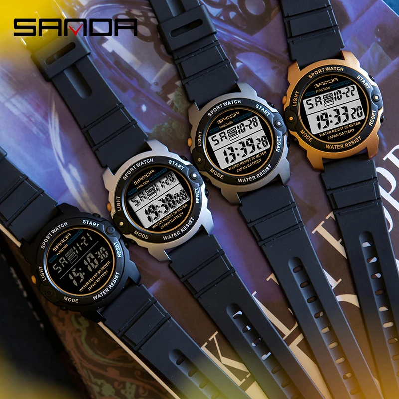 SANDA Sports Women Watches Fashion Casual Waterproof LED Digital Watch Female Wristwatches For Women Clock Relogio Feminino 6003