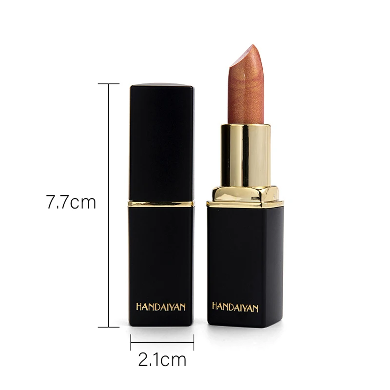 Fashion Sexy Lips Glitter Metallic Lipstick Temperature Change Color Gold Shimmer Red Rouge A Pearl Shining Pigment Fashion Sexy Lips Glitter Metallic Lipstick Temperature Change Color Gold Shimmer Red Rouge A Pearl Shining Pigment