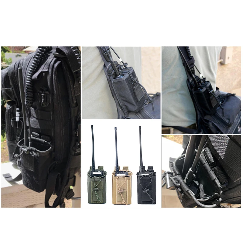 Тактический Molle Walkie-talkie чехол Interphone сумка для хранения Открытый нейлоновый чехол для радио для военного использования Чехол-держатель для рации
