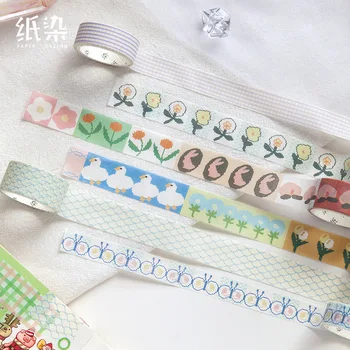 

DEHMJJ Plant Spring Series Journal Washi Tape DIY Scrapbooking Sticker Label Animal Lattice Masking Tape School Office Supply