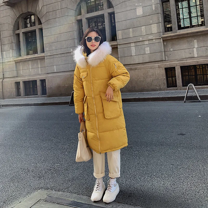 Best Women Parka Fashion Loose Casual Clothes Female Warm Down Clothes Jacket Winter Korean Outwear Ladies Thicken Fur Collar Coat