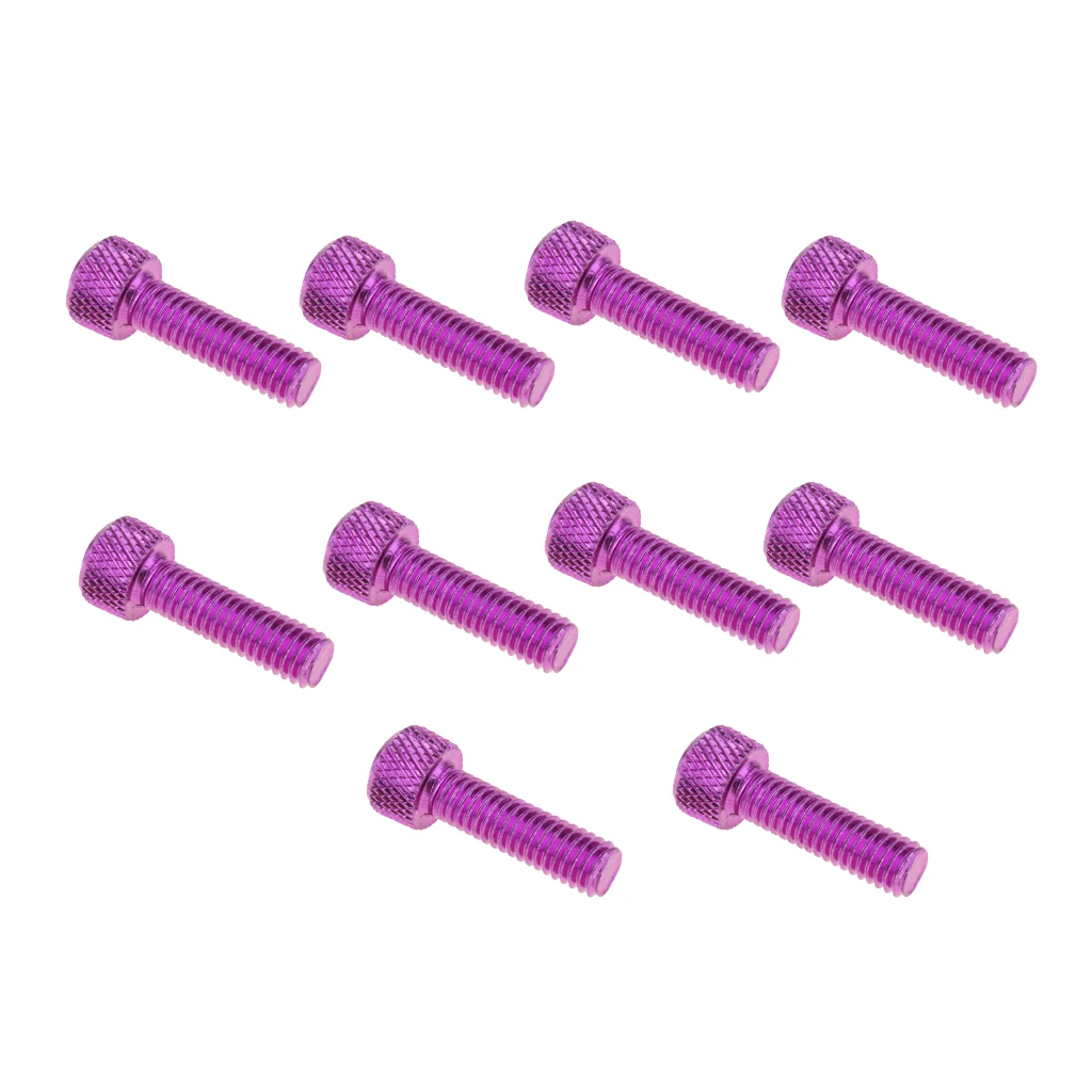 10pcs M6 x 20mm Pitch Alloy Steel Hex Bolt Socket Head Cap Screws Purple
