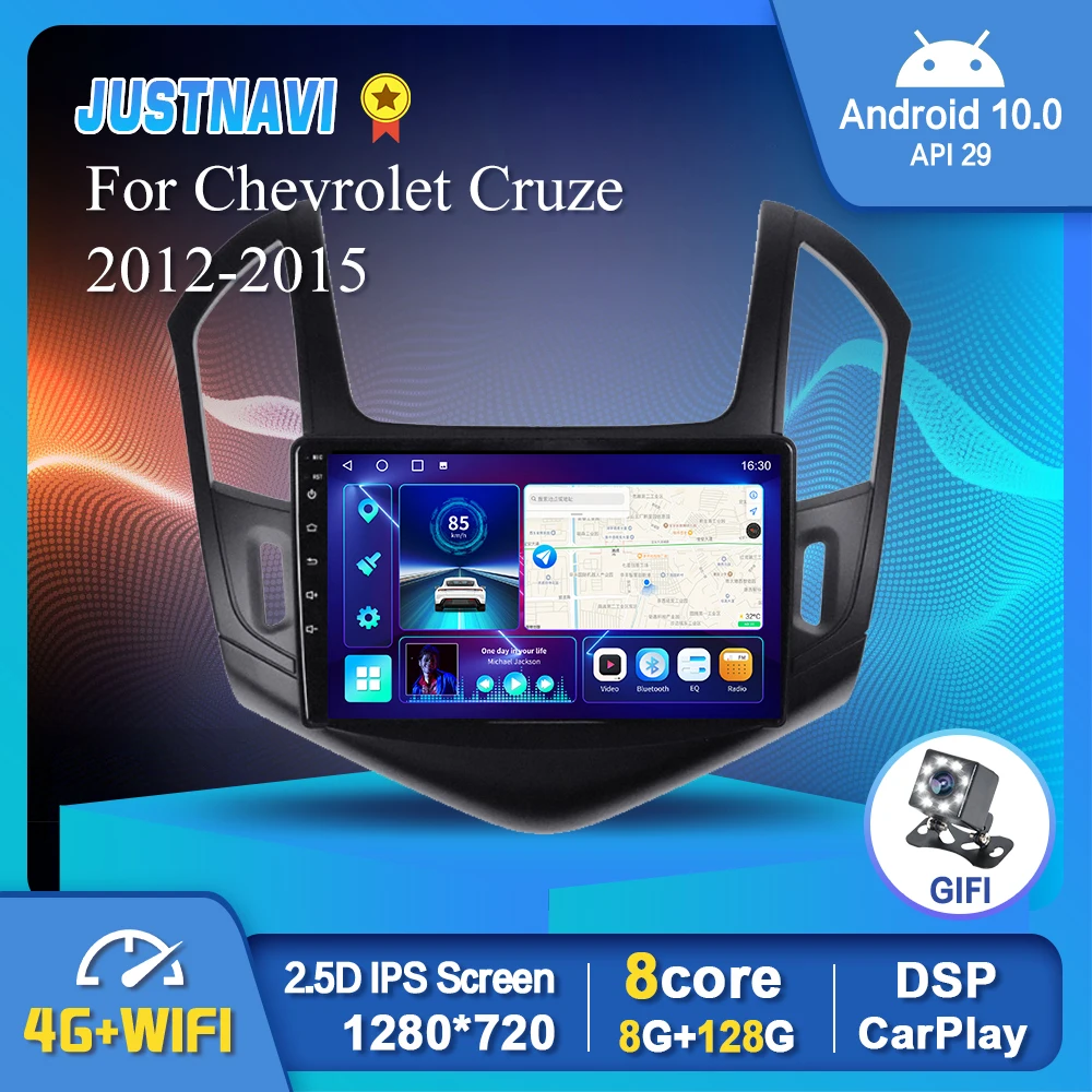 Автомагнитола JUSTNAVI Android 10 мультимедийный видеоплеер для Chevrolet Cruze 2012-2015 GPS Serero Carplay