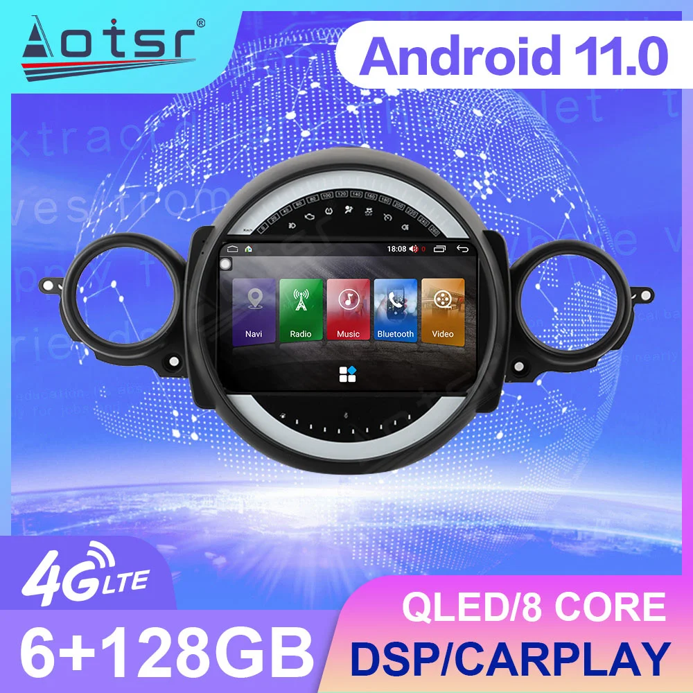 128G Android 11 для BMW Mini Cooper R56 R60 R51 2006-2014 автомобильный Автомобильный мультимедийный