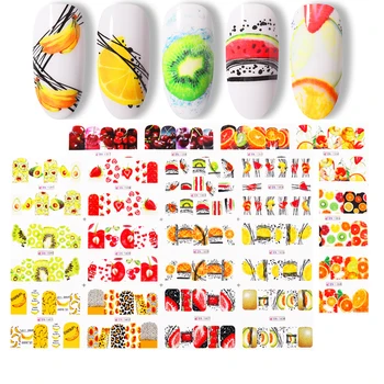 

12Pcs Summer Fruit Water Decals Fruit/Kiwi/Banana/Lemon/ Strawberry Designs DIY Nail Stickers Wraps Slider Decoration