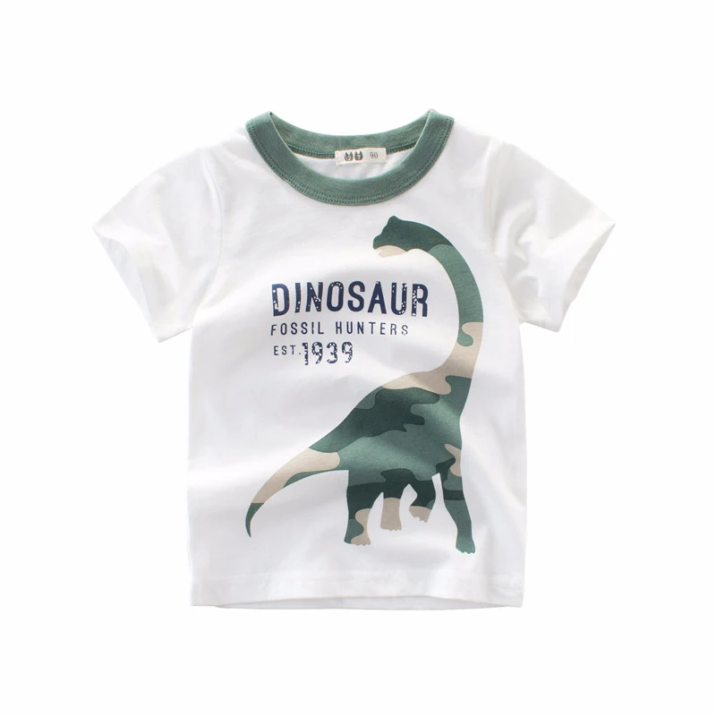 

Baby Boys T-Shirts Cartoon Dinosaur Print Tees For Summer Toddler Kids Boy Girl Short Sleeve T Shirt Clothes Cotton Infant Tops
