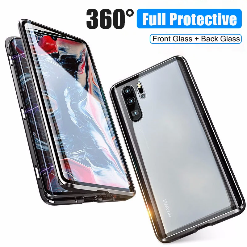 Роскошный 2-й Магнитный поглощающий металлический чехол для huawei Nova 5 5Pro Передняя Задняя Двусторонняя стеклянная крышка для телефона Nova5 Pro Coque