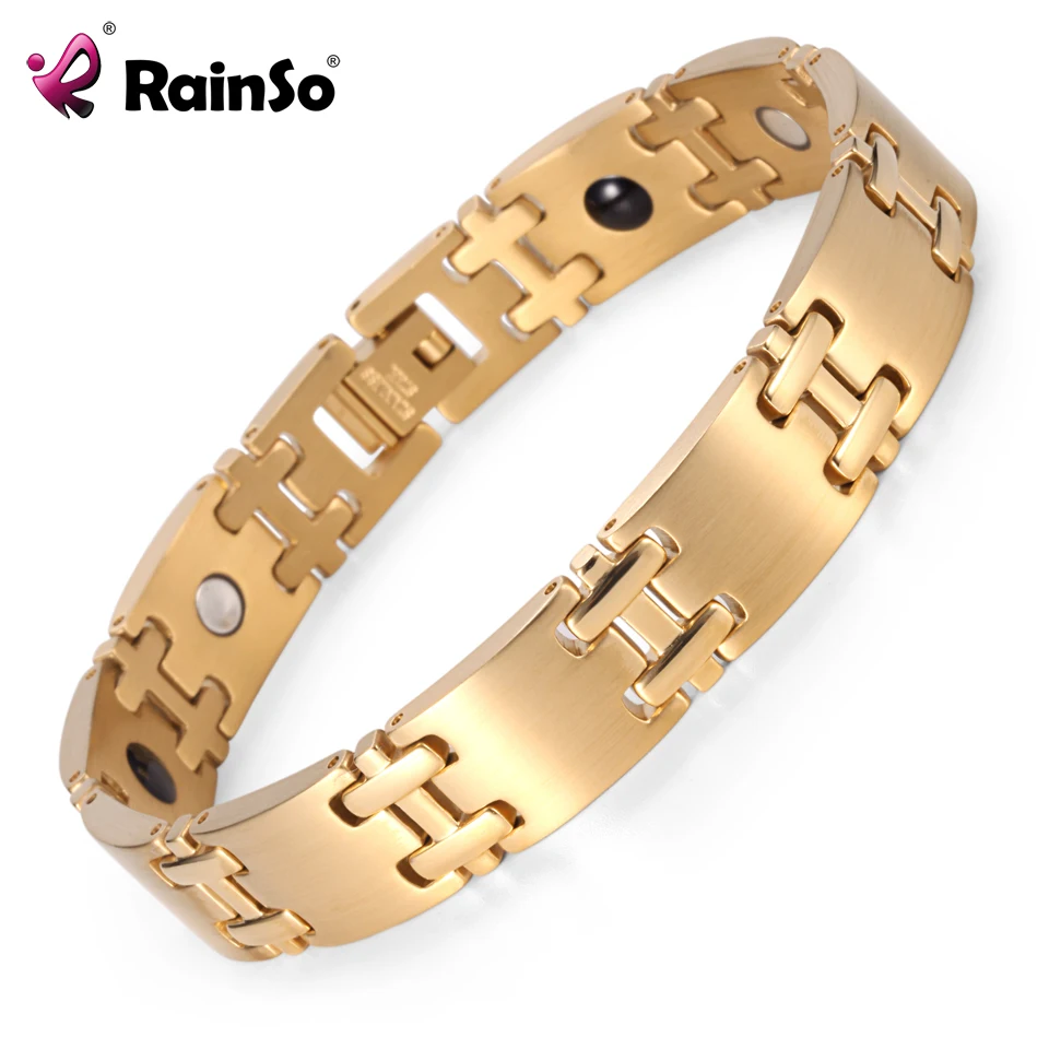 Rainso нержавеющая сталь Здоровье энергии браслет для мужчин с Германий браслеты 8 5