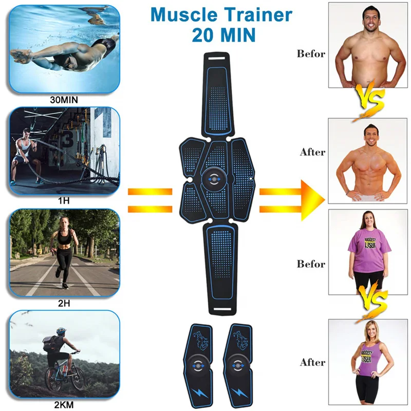 3 в 1 стимулятор мышц живота тренажер EMS ABS тела фитнес-пояс оборудование для фитнеса тренировочное снаряжение Упражнение рука ноги тонер