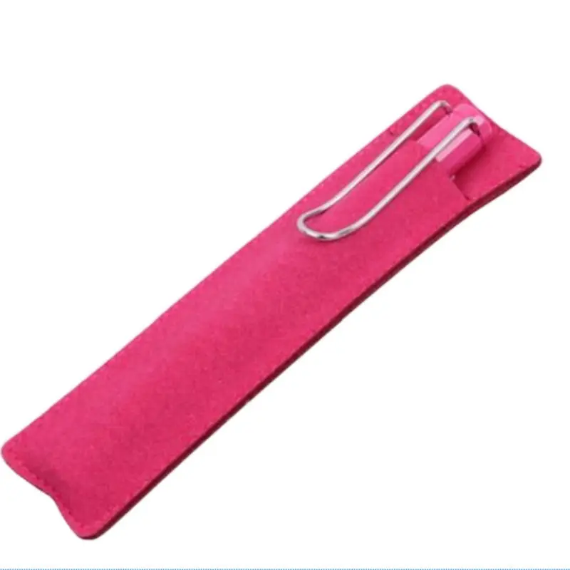 

6Colors Creative Pen Case Faux LeatherPen Pencil BagBrush Cover Pouch Protector Office School Supplies Stationery