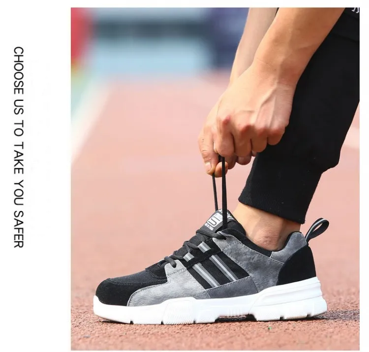 Men's Steel Toe Footwear Work Safety Shoes Casual Breathable Soft Light Outdoor Sneakers Puncture Proof Ankle Boots For Men