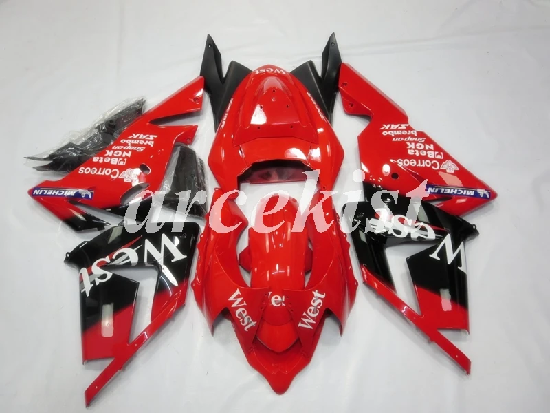 4 подарки ABS мотоцикл обтекатели комплект подходит для kawasaki Ninja ZX10R 2004 2005 04 05 10R ZX-10R тела набор красный