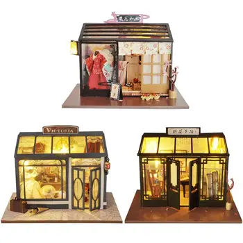 

Creative DIY Dollhouse Model Miniature Puzzle Toy Hand-made Wooden Kids Toy
