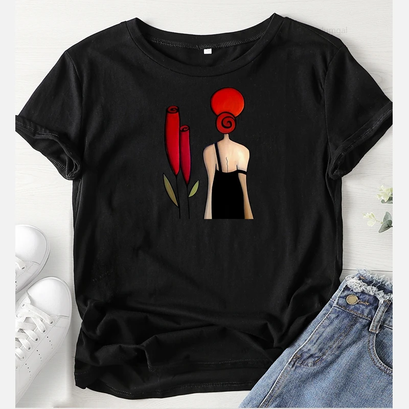 Женская Винтажная футболка с принтом на спине в стиле 90 х годов|Футболки| |