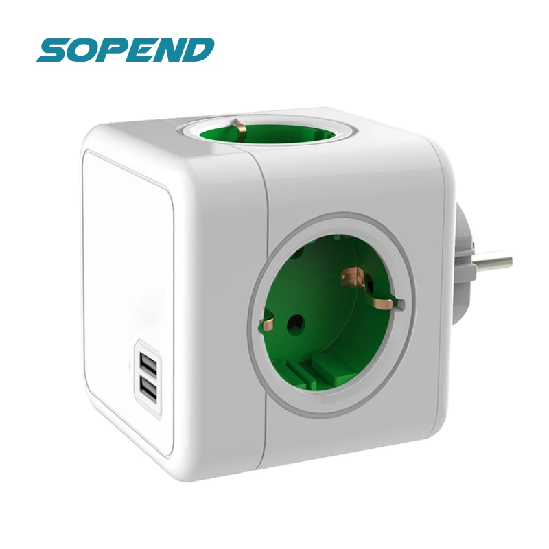 SOPEND 2 USB POWER STRILD SMART Многократная Европейская вилка PowerCube Tee Socket умный дом usb