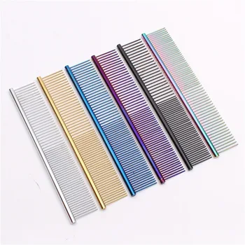 

Pet Dog Comb Professional Steel Hair Trimmer Comb Stainless Steel Stripe Grooming Comb Shedding Hair Cleaning Grooming Tool