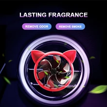 Освежитель воздуха с рисунком кота из мультфильма, автомобильный ароматерапия в автомобиле, клипса кондиционирования воздуха, магнитный диффузор, твердый парфюм