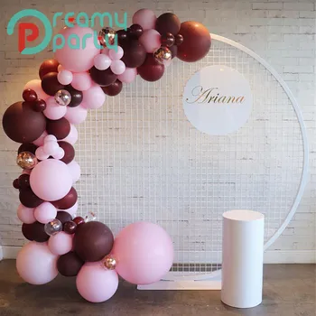 

83pcs Balloon Garland Arch Kit 16Ft Long Ruby Pink Gold Latex air Balloons Pack for baby shower birthday party decor supplies