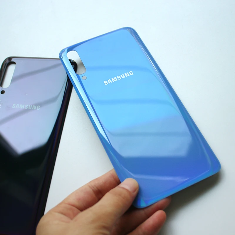 Samsung Galaxy A70 оригинальная задняя крышка для батареи задняя дверь Корпус 3D Стекло Замена Ремонт Часть защитный чехол с логотипом
