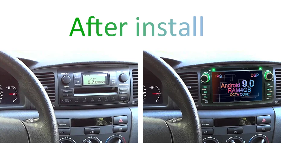 Best 4G 64G 8 CORE 2 Din Android 9.0 Car Radio DVD player For TOYOTA corolla ex E120 GPS Navigation multimedia Stereo Steering wheel 0