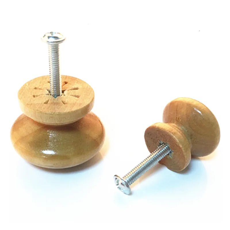 35mm High Quality Wood Handles for Drawer,Bedroom Wardrobe Bedside Cabinet Pull Furniture Door Smooth Knob Discount Trade Price