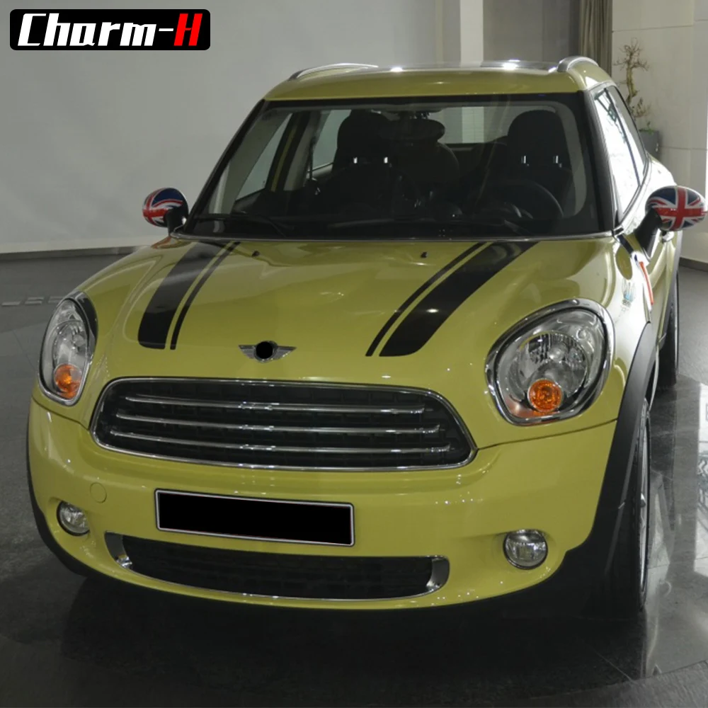 Виниловые наклейки в полоску на капот автомобиля для Mini Cooper R50 R52 R53 R55 R56 R57 R58 R59 R60 R61