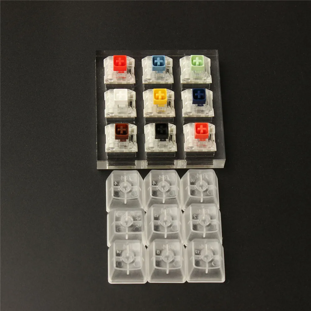 

For Cherry Mechanical Keyboard Kits Mechanical Keyboard Switches 9-axis Keyboard Tester Kit with Clear Keycaps BOX Kailh