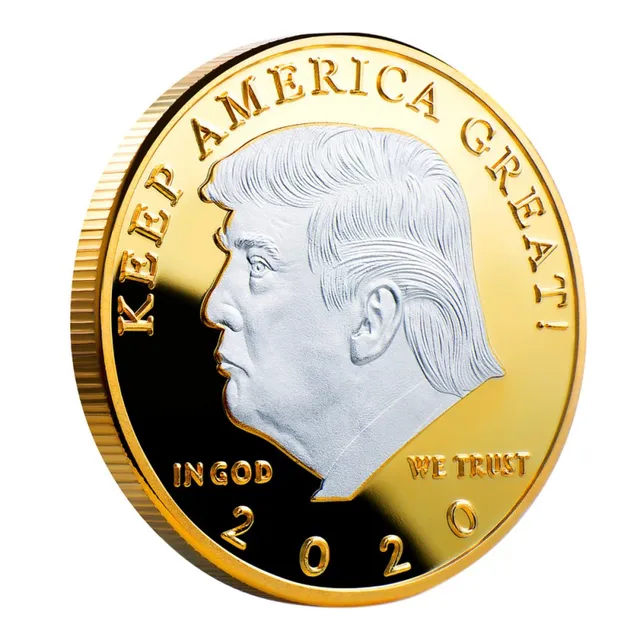 2020 silver-plated gold-plated two-color Trump commemorative coin gold and silver US president coin Trump crafts collection gift 1