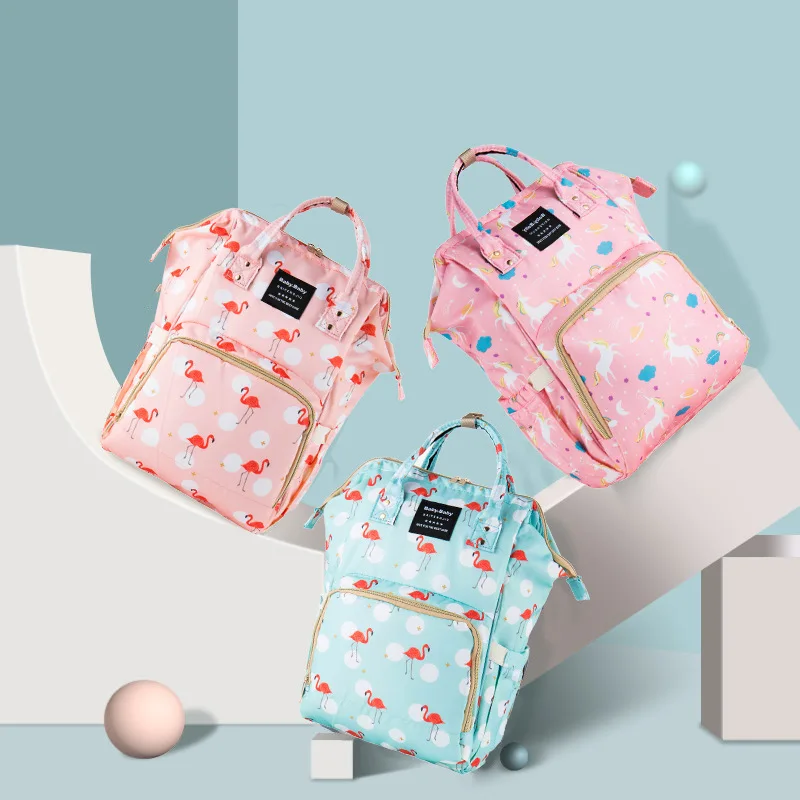 Фламинго детские пеленки сумка Bolsas Maternidade сумки для беременных большой емкости Мягкий подгузник сумки на молнии для мам дорожные рюкзаки для женщин