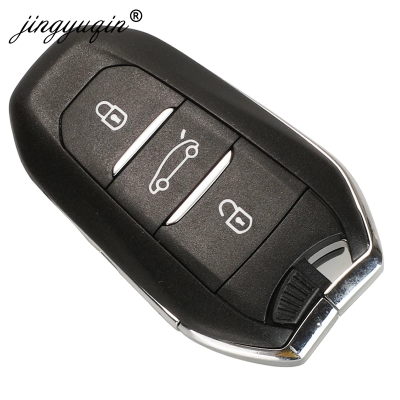 JINGYUQIN FOR CITROEN DS4 DS5 433MHZ 4A-HITAG-AES ID46 HITAG2 CHIP SMART KEYLESS GO VA2 HU83 REMOTE KEY 3BTN ORIGINAL FACTORY