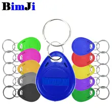 100 шт. RFID 125 кГц бирка 10 цветов TK4100 EM4100 бесконтактный брелок бирки с RFID картой для контроля доступа посещаемости времени