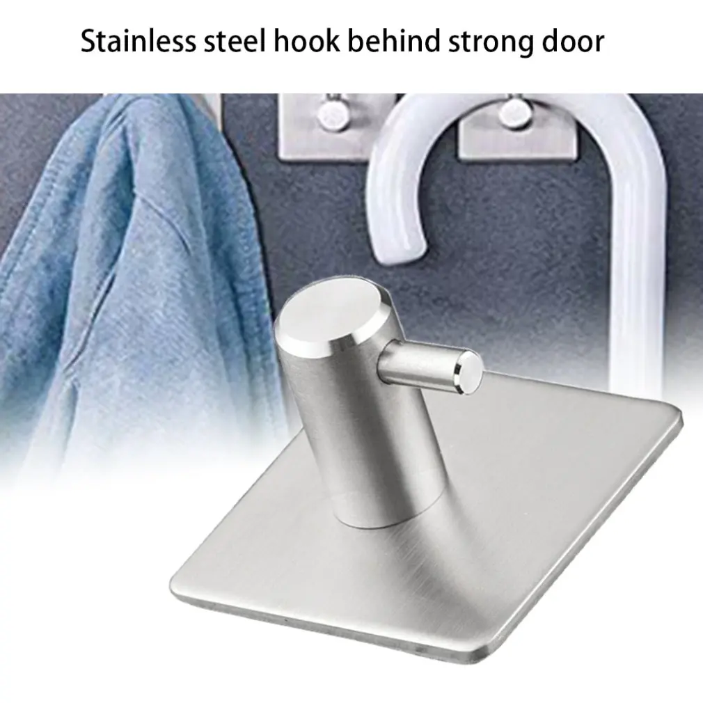 Самоклеющиеся крючки для одежды из нержавеющей стали, настенная вешалка для халатов