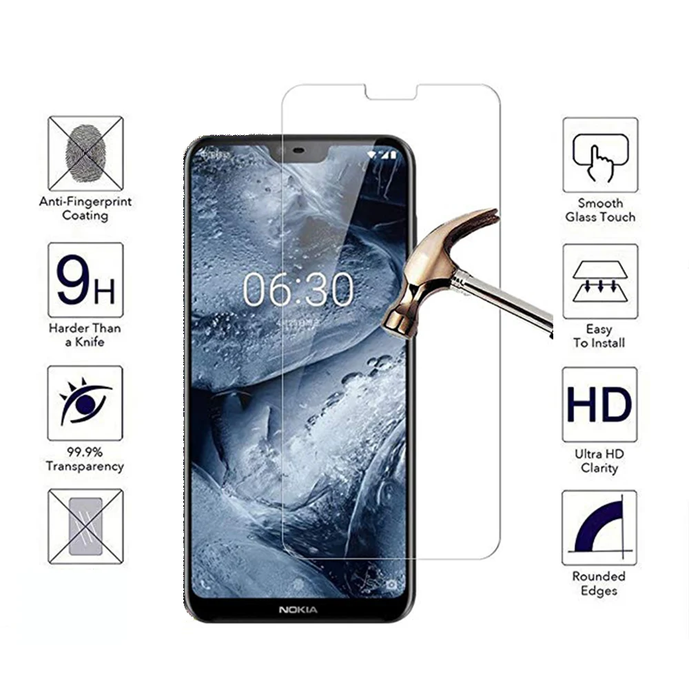 Закаленное стекло для телефона Nokia X6 6 1 Plus полное клеевое покрытие Защита экрана
