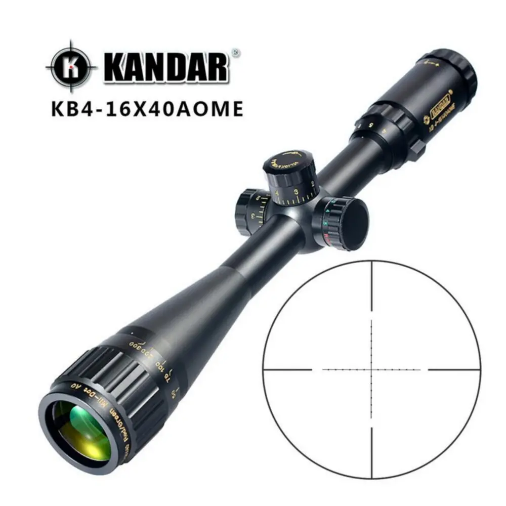 KANDAR Gold Edition 4-16x40 AOME стекло гравированное Mil-dot Сетка фиксирующий прицел охотничий прицел тактический оптический прицел