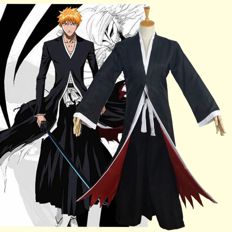 Аниме отбеливатель Kurosaki Ichigo Fullbring новый костюм Bankai Look Косплей Костюм Хэллоуин