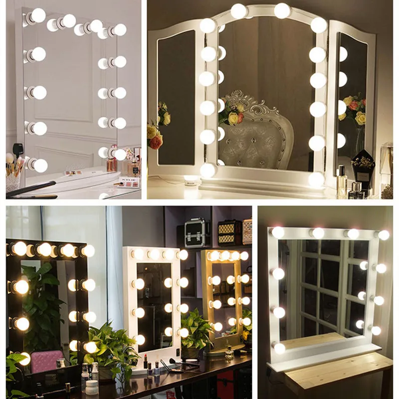 

Holiday Lights Makeup Mirror Led String Lights Bulb Fairy Lights Christmas Decorations for Home Room Wall Lamp 6 10 14 Bulbs