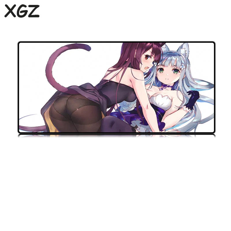 XGZ ноутбук мультфильм большой размер коврик для мыши шитье сексуальная девушка кошка, соблазн PC коврик чистая дружба натуральный каучук