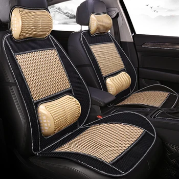 

2020 new Universal Summer Cooling Breathable Car Seat Covers With Lumbar Massage Cushion Automobile Chair Cover