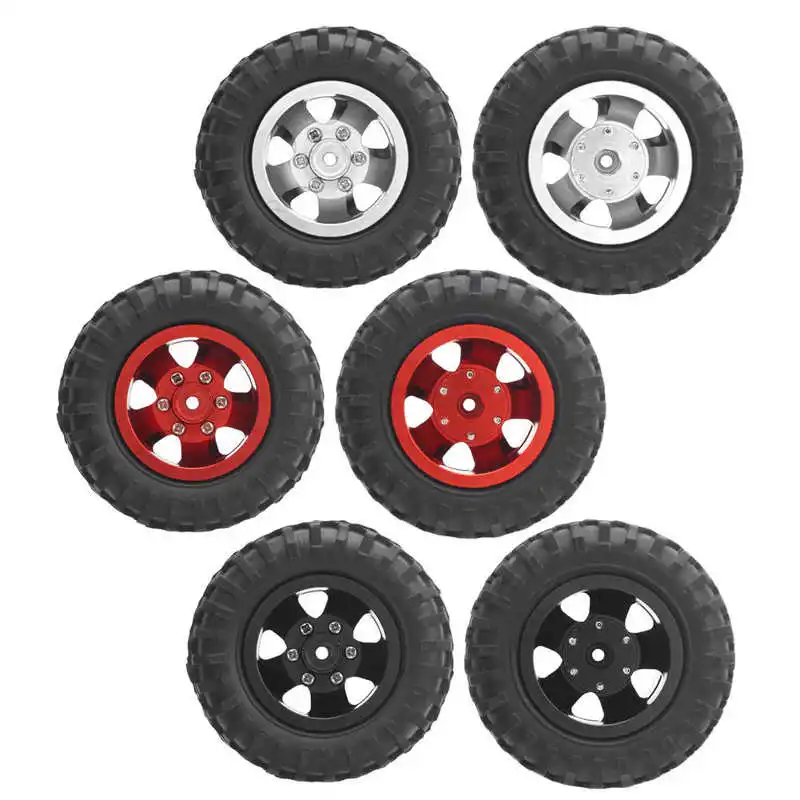 2 개/몫 RC 후면 트윈 타이어 휠 55mm 직경 WPL D12 1/10 원격 제어 트럭 D12-010 알루미늄 합금 + 고무 타이어