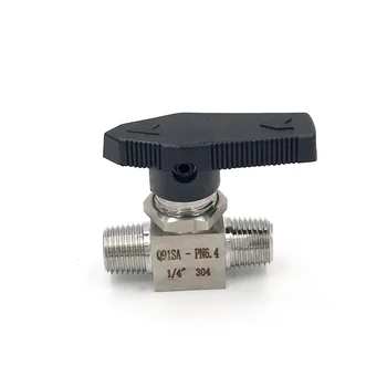 

304 Stainless Steel 1/4" BSP Male Thread Two 2 Way Pipe Fitting High Pressure Ball Valve