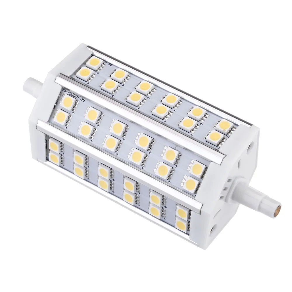 R7S 7W 36 led 5050 SMD 에너지 절약 전구 램프 118mm 따뜻한 흰색 100-240V 할로겐 투광 조명 교체
